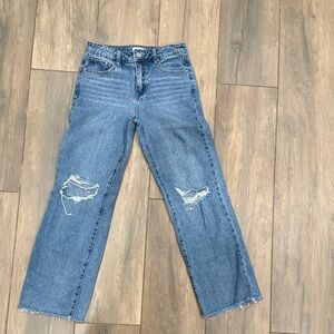 RSQ Blue Distressed Straight Leg Jeans